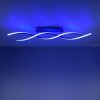 Plafonnier Leuchten-Direkt LOLAsmart-SWING LED Acier brossé, 2 lumières, Télécommandes, Changeur de couleurs