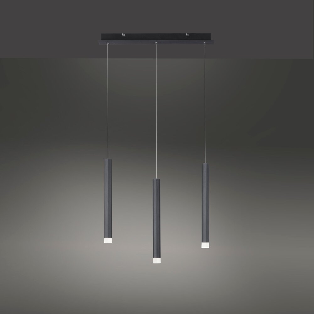 Suspension Leuchten-Direkt BRUNO LED Noir, 3 lumières