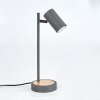 Lampe de table Javel Gris, Couleur bois, Noir, 1 lumière