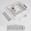 Plafonnier Madrier LED Nickel mat, Blanc, 1 lumière, Télécommandes