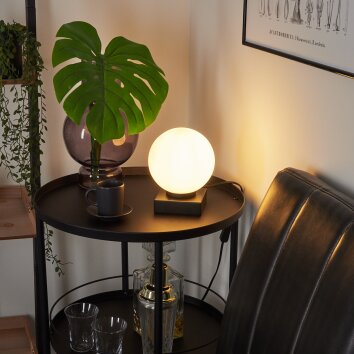 Lampe de table Chamouscady Noir, 1 lumière
