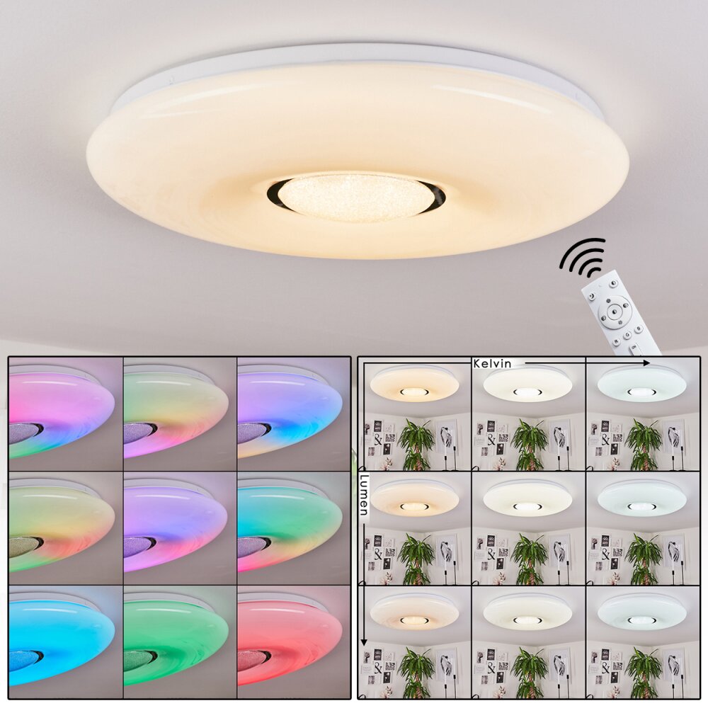 Plafonnier Page LED, 2 lumières, Télécommandes, Changeur de couleurs main product photo