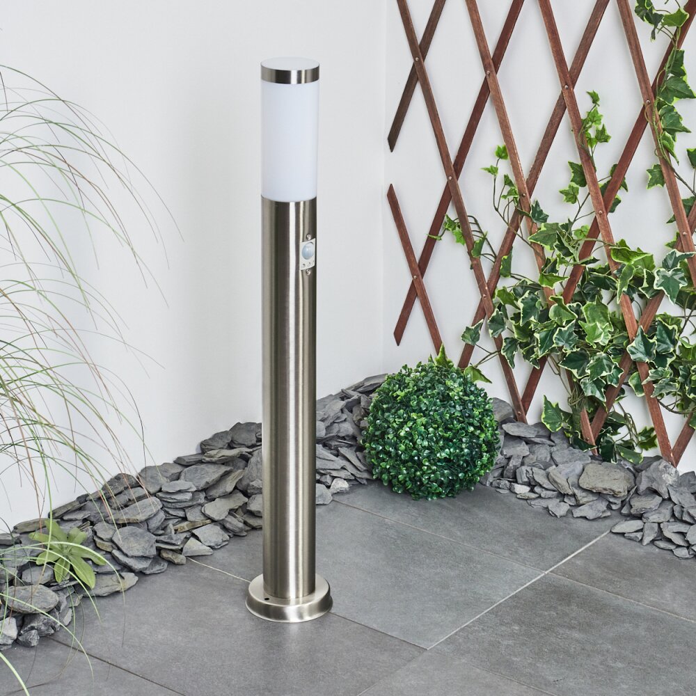 Borne lumineuse Sessa Nickel mat, 1 lumière, Détecteur de mouvement