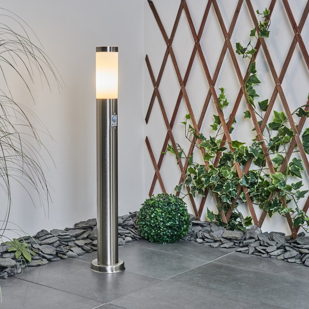 Borne lumineuse Sessa Nickel mat, 1 lumière, Détecteur de mouvement