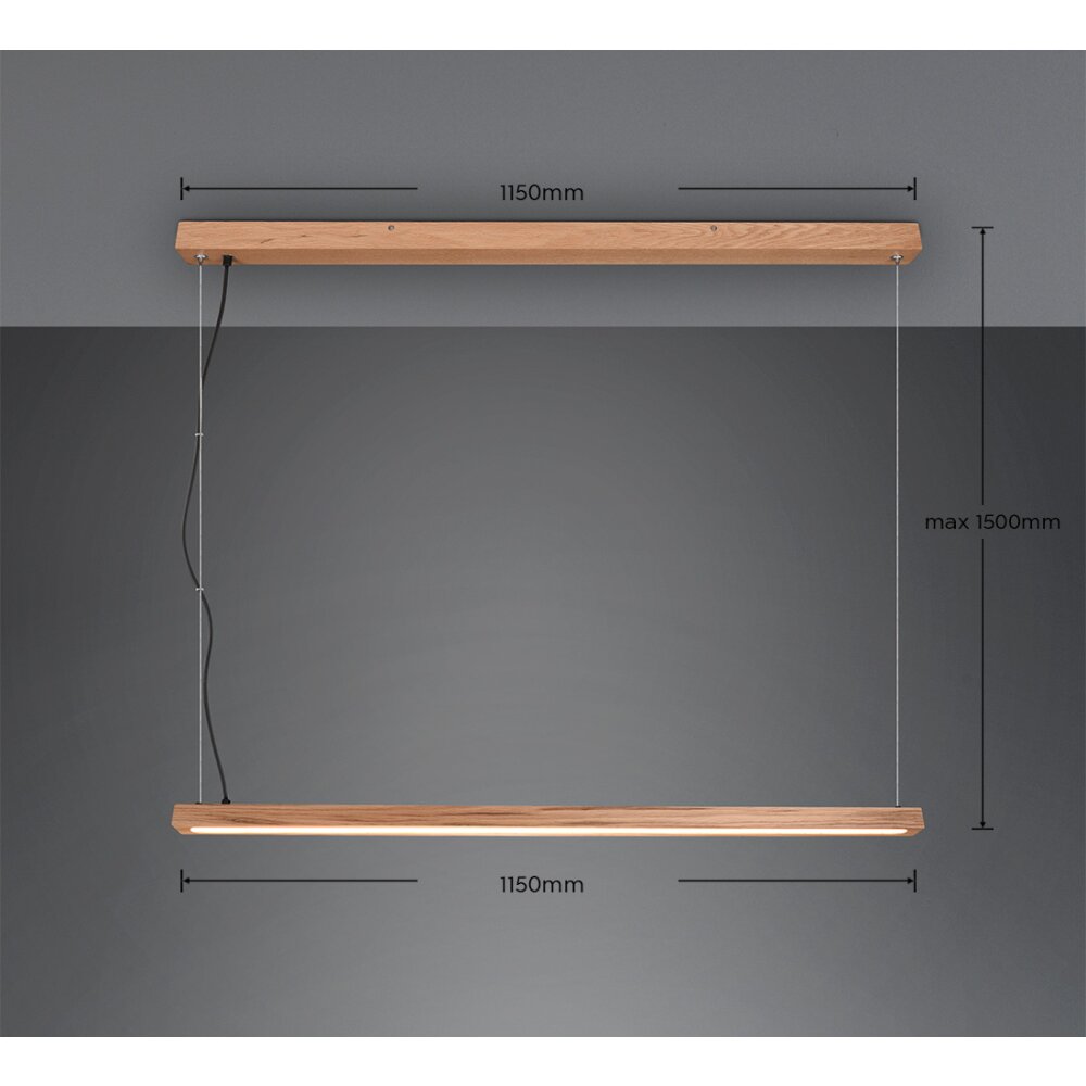 Suspension Trio-Leuchten Bellari LED Brun, 1 lumière
