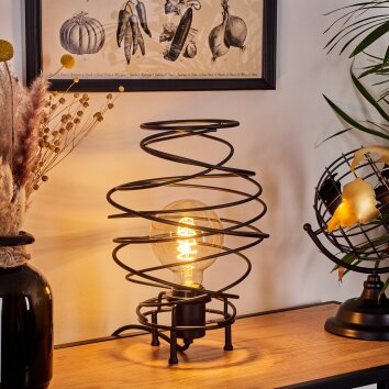 Lampe de table Iserables Noir, 1 lumière