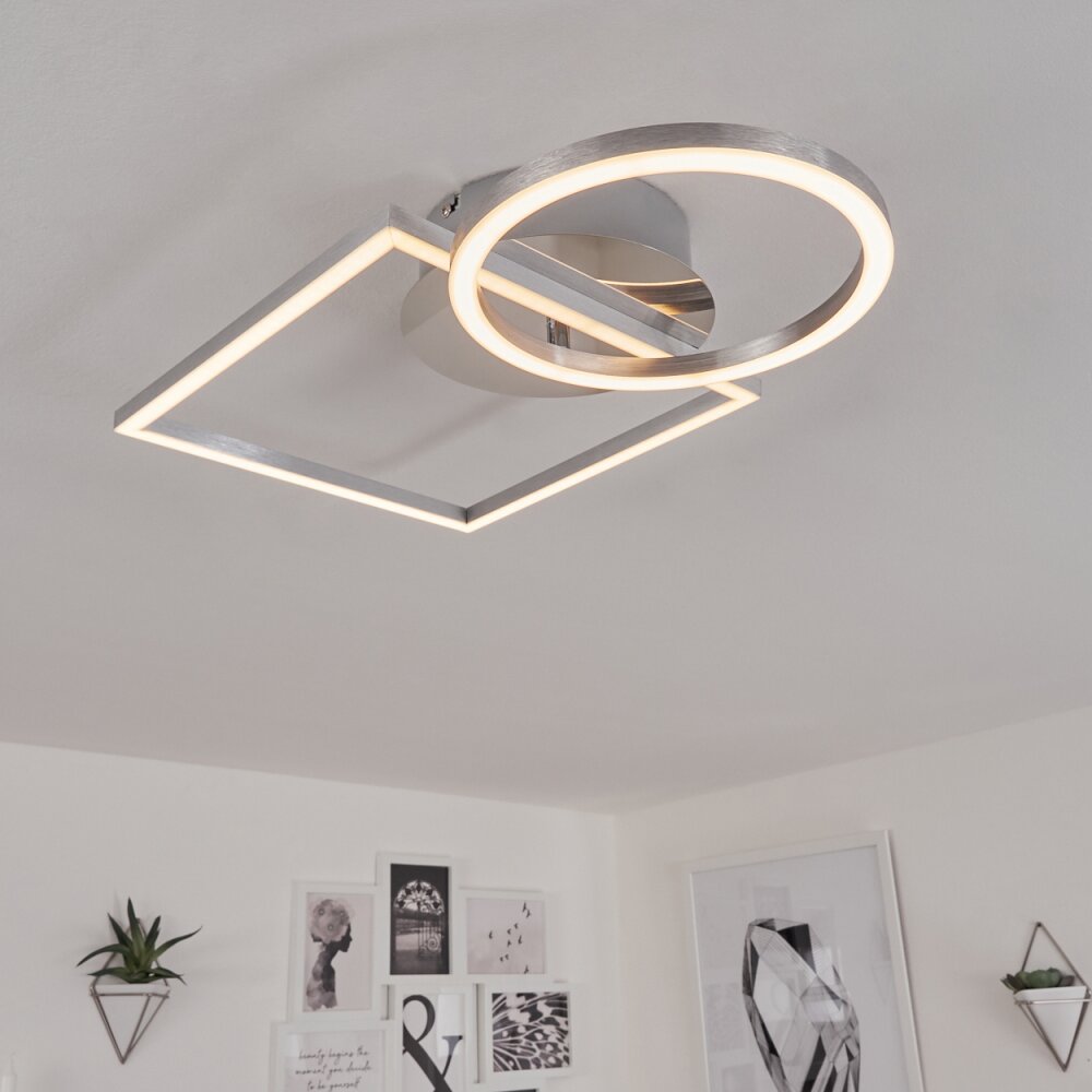 Plafonnier Buren LED Nickel mat, 1 lumière