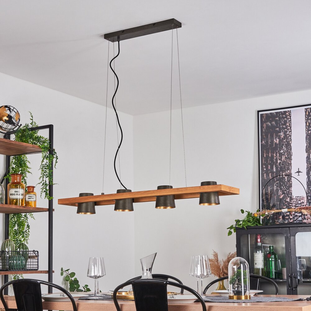 Suspension Gressot Ancien, Écru, Nickel mat, 4 lumières