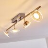Plafonnier Marsen LED Nickel mat, 4 lumières, Télécommandes, Changeur de couleurs