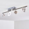 Plafonnier Marsen LED Nickel mat, 4 lumières, Télécommandes, Changeur de couleurs