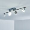 Plafonnier Marsen LED Nickel mat, 4 lumières, Télécommandes, Changeur de couleurs