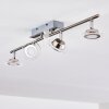 Plafonnier Marsen LED Nickel mat, 4 lumières, Télécommandes, Changeur de couleurs