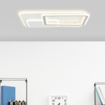 Plafonnier Brilliant Savare LED Gris, Blanc, 1 lumière, Télécommandes