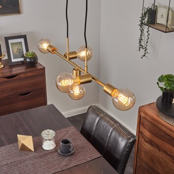 Suspension Talmage Laiton, 5 lumières