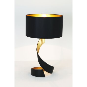 Lampe de table Holländer VORTICE Noir doré, 1 lumière