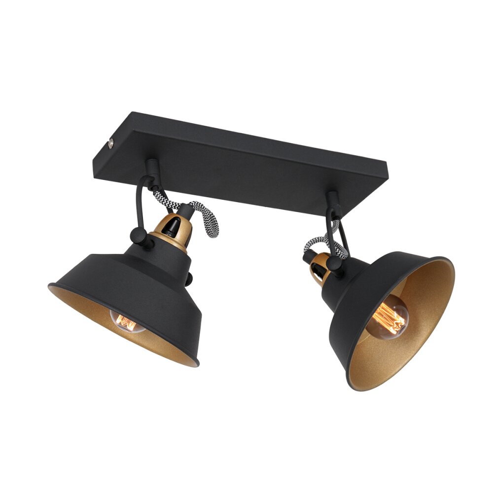 Plafonnier Steinhauer Nové Or, Noir, 2 lumières