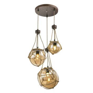 Suspension Globo TIKO Écru, Rouille, 1 lumière