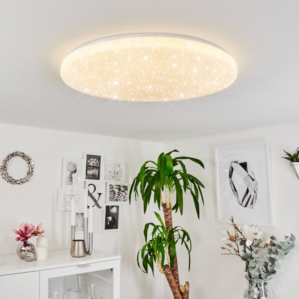 Plafonnier Sweet LED Blanc, 1 lumière, Télécommandes