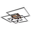 Plafonnier Globo IDA LED Couleur bois, Noir, 4 lumières