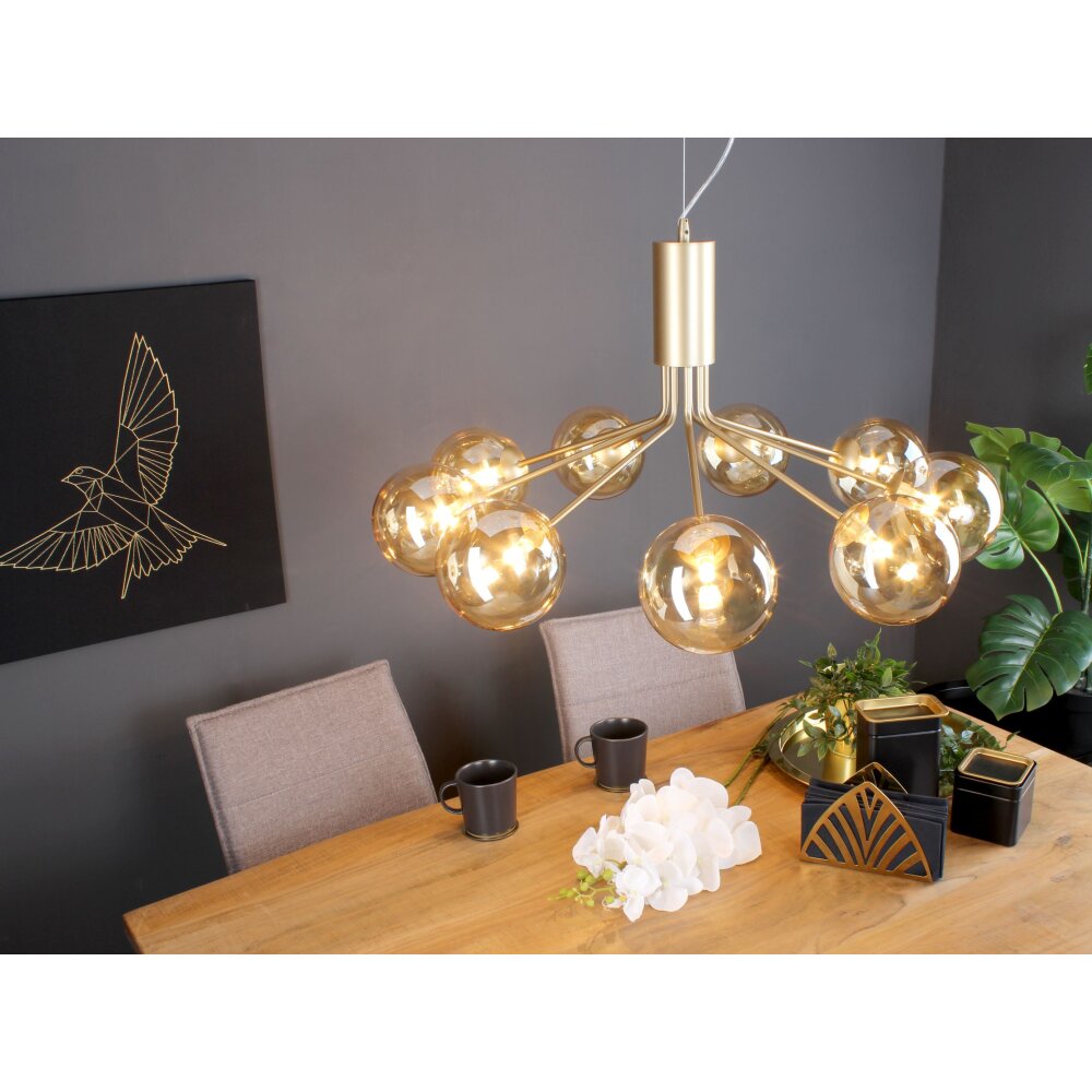 Suspension Luce Design NEPTUN Laiton, 9 lumières