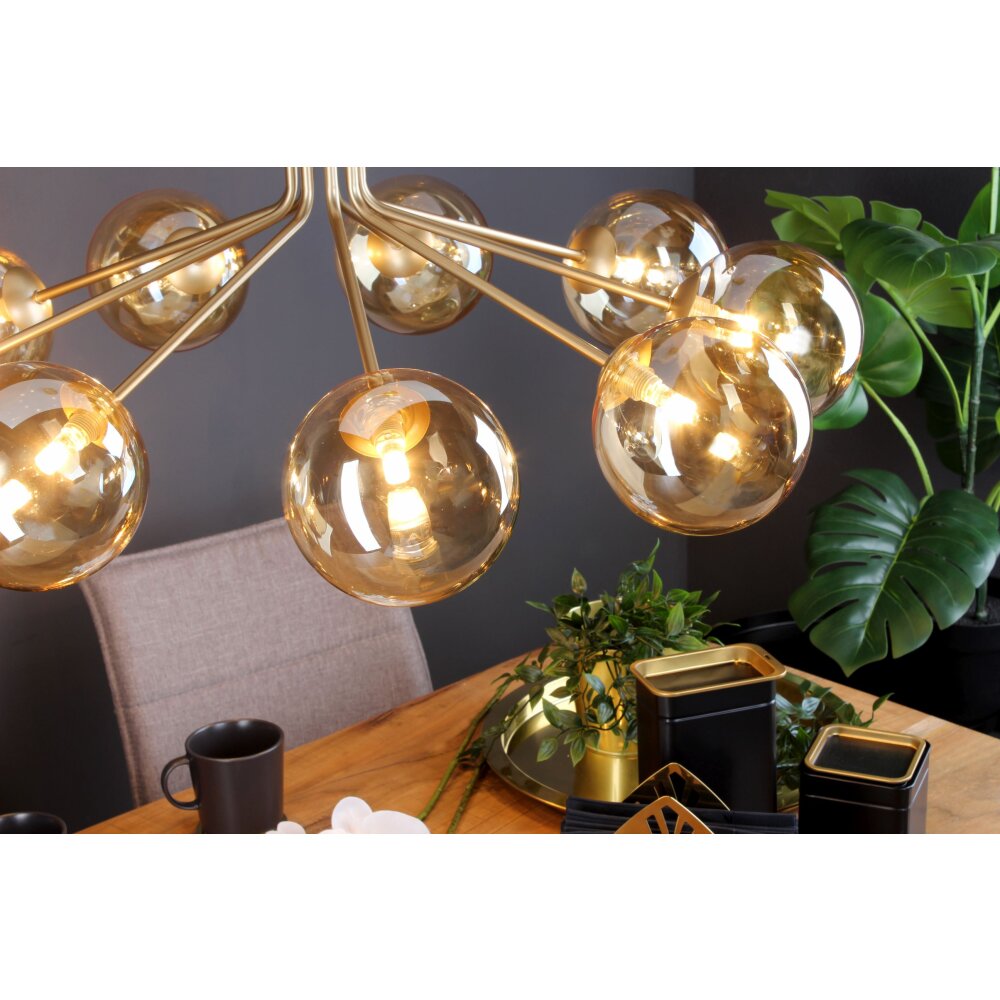 Suspension Luce Design NEPTUN Laiton, 9 lumières