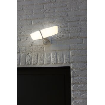 Applique murale d'extérieur Lutec ARTICA LED Blanc, 1 lumière, Détecteur de mouvement