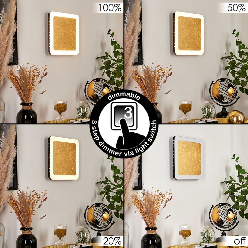 Applique murale Guacacallo LED Or, Noir, Blanc, 1 lumière