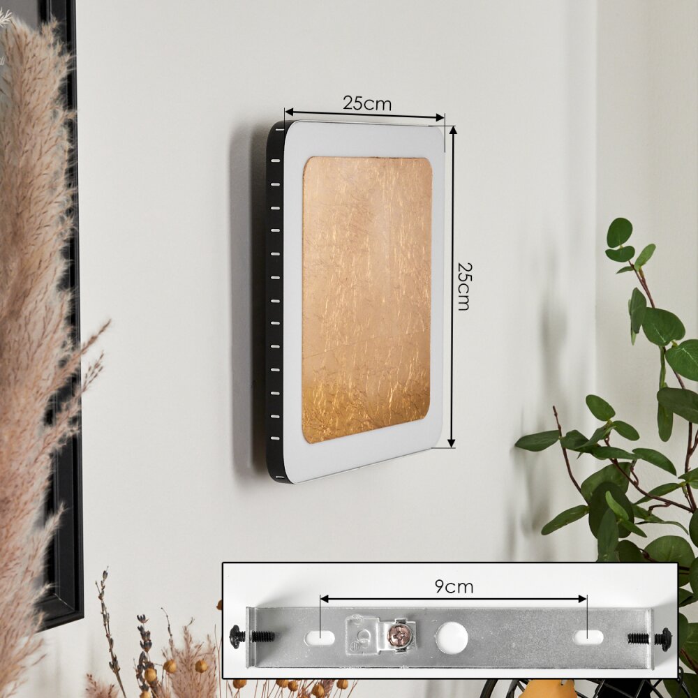 Applique murale Guacacallo LED Or, Noir, Blanc, 1 lumière
