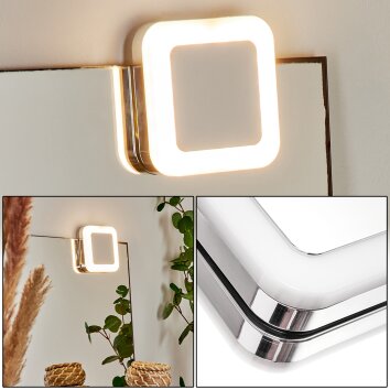 lampe miroir Morges LED Chrome, Blanc, 1 lumière