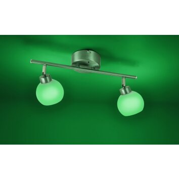 Plafonnier Leuchten Direkt LOLA-LOTTA LED Acier inoxydable, 2 lumières, Télécommandes, Changeur de couleurs