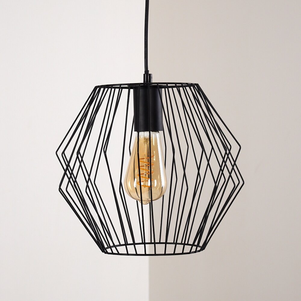 Suspension Yalmhill Noir, 1 lumière