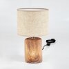 Lampe de table Korhola Brun, Chrome, Couleur bois, 1 lumière