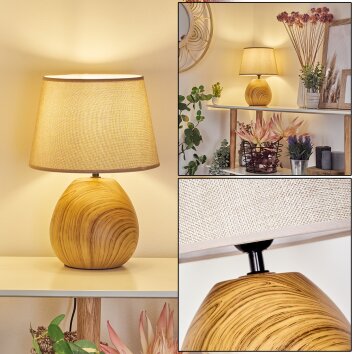Lampe de table Stampa Brun, Couleur bois, 1 lumière