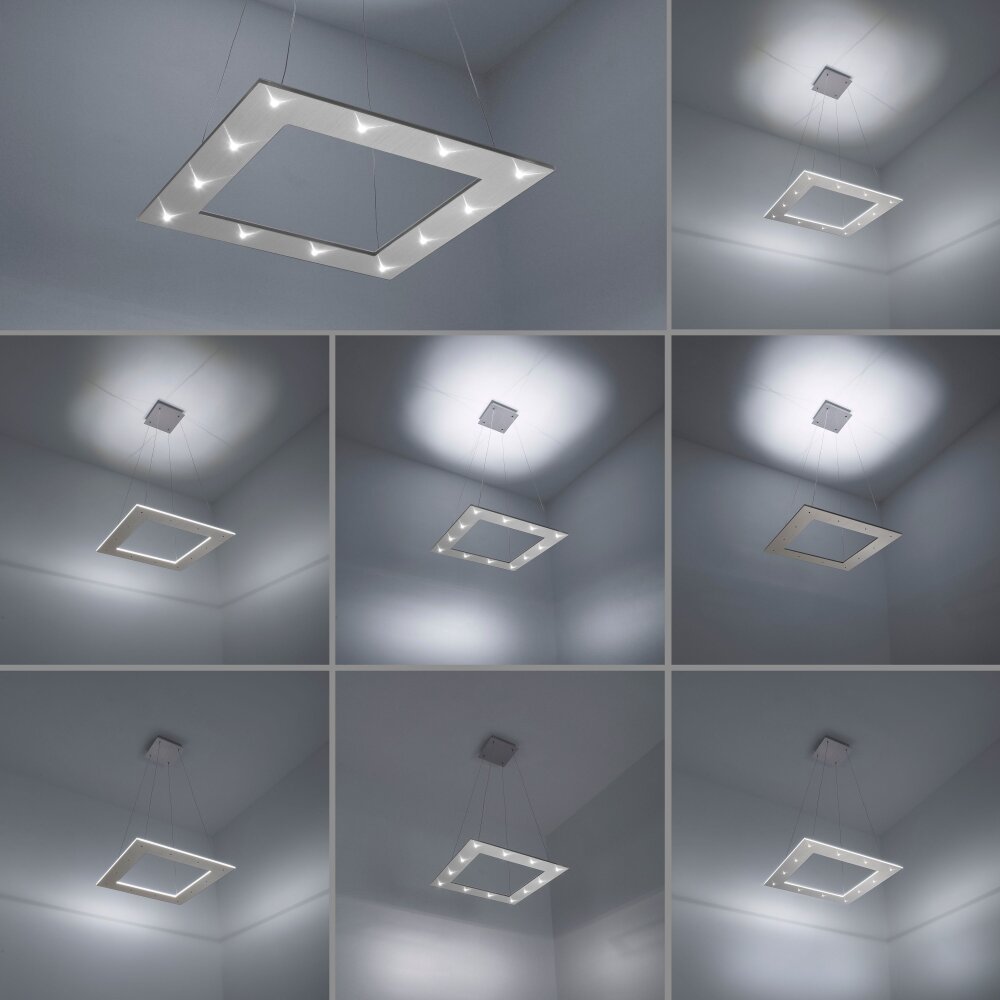 Suspension Paul Neuhaus PURE-COSMO LED Aluminium, 21 lumières, Télécommandes