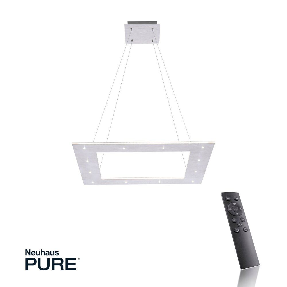 Suspension Paul Neuhaus PURE-COSMO LED Aluminium, 21 lumières, Télécommandes