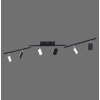 Plafonnier Paul Neuhaus PURE-MIRA LED Noir, 6 lumières, Télécommandes