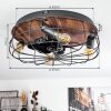 Ventilateur de plafond Moscavide Brun, Couleur bois, Noir, 4 lumières, Télécommandes
