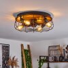 Ventilateur de plafond Moscavide Brun, Couleur bois, Noir, 4 lumières, Télécommandes