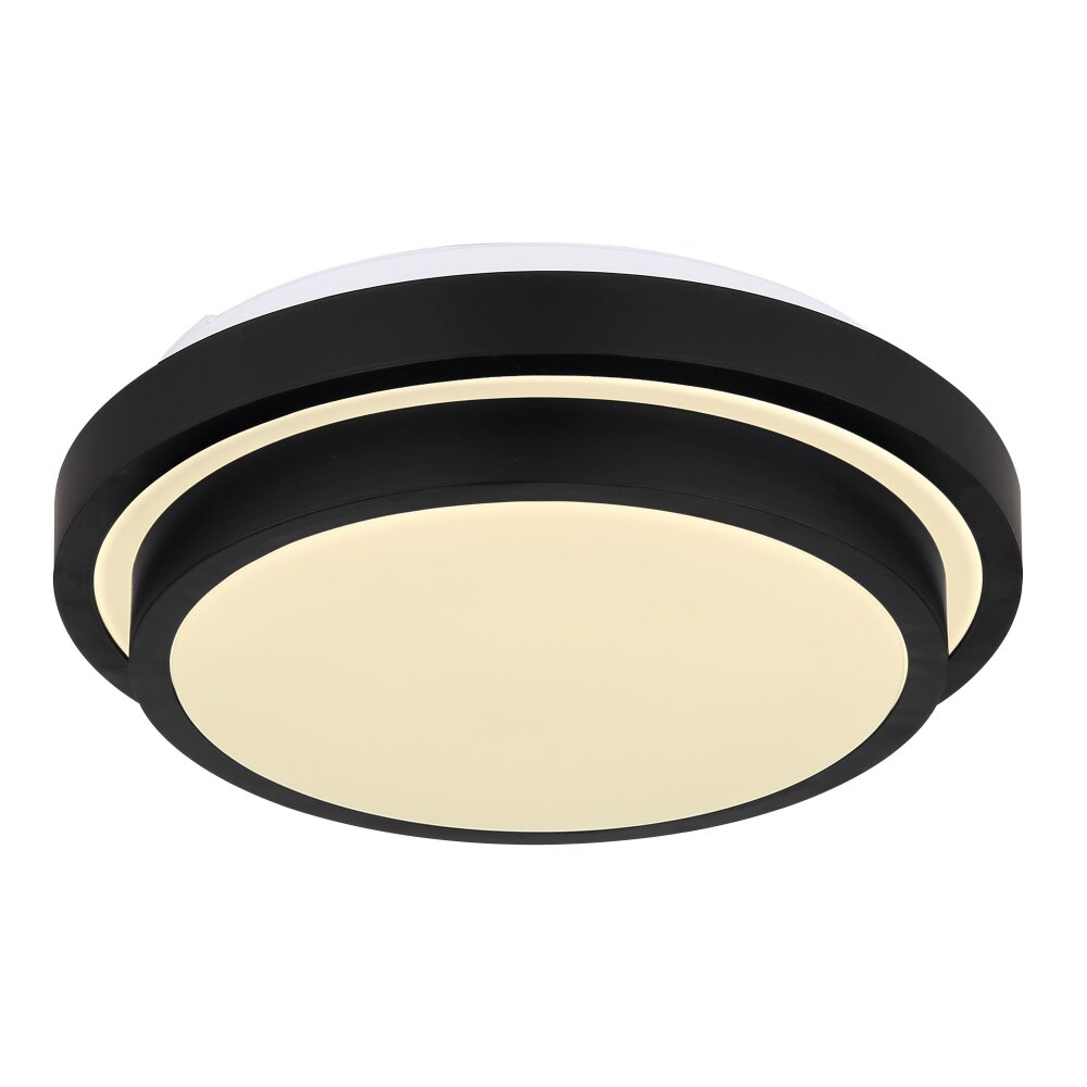 Plafonnier Globo GREGORY LED Noir, Blanc, 1 lumière, Détecteur de mouvement main product photo