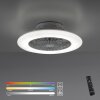 Ventilateur de plafond Leuchten-Direkt PATRICK LED Argenté, 1 lumière, Télécommandes, Changeur de couleurs