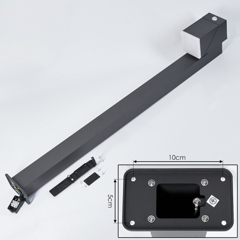 Borne lumineuse  Toogong LED Anthracite, 1 lumière, Détecteur de mouvement