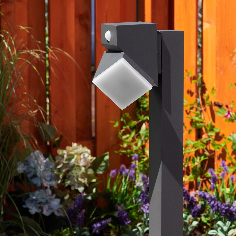 Borne lumineuse  Toogong LED Anthracite, 1 lumière, Détecteur de mouvement