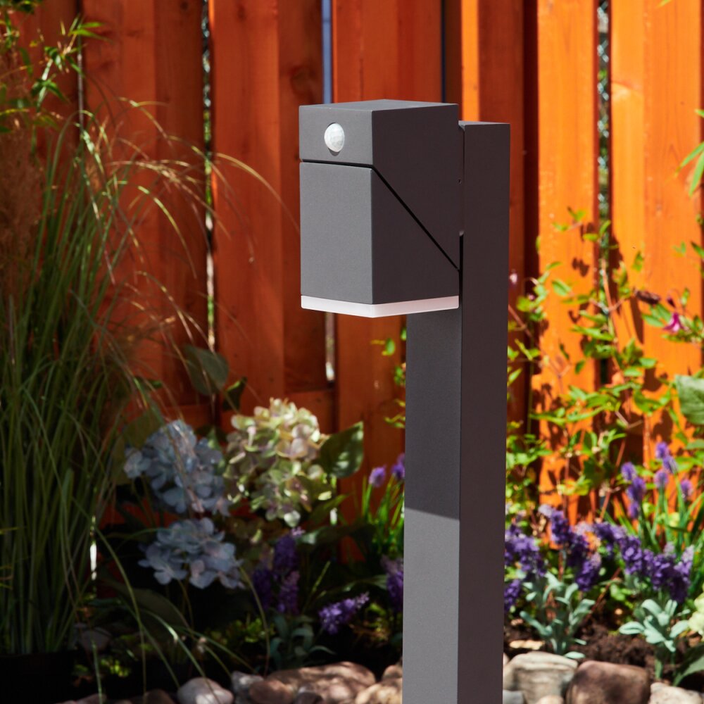 Borne lumineuse  Toogong LED Anthracite, 1 lumière, Détecteur de mouvement