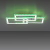Plafonnier Leuchten-Direkt FELIX60 LED Acier brossé, 1 lumière, Télécommandes, Changeur de couleurs