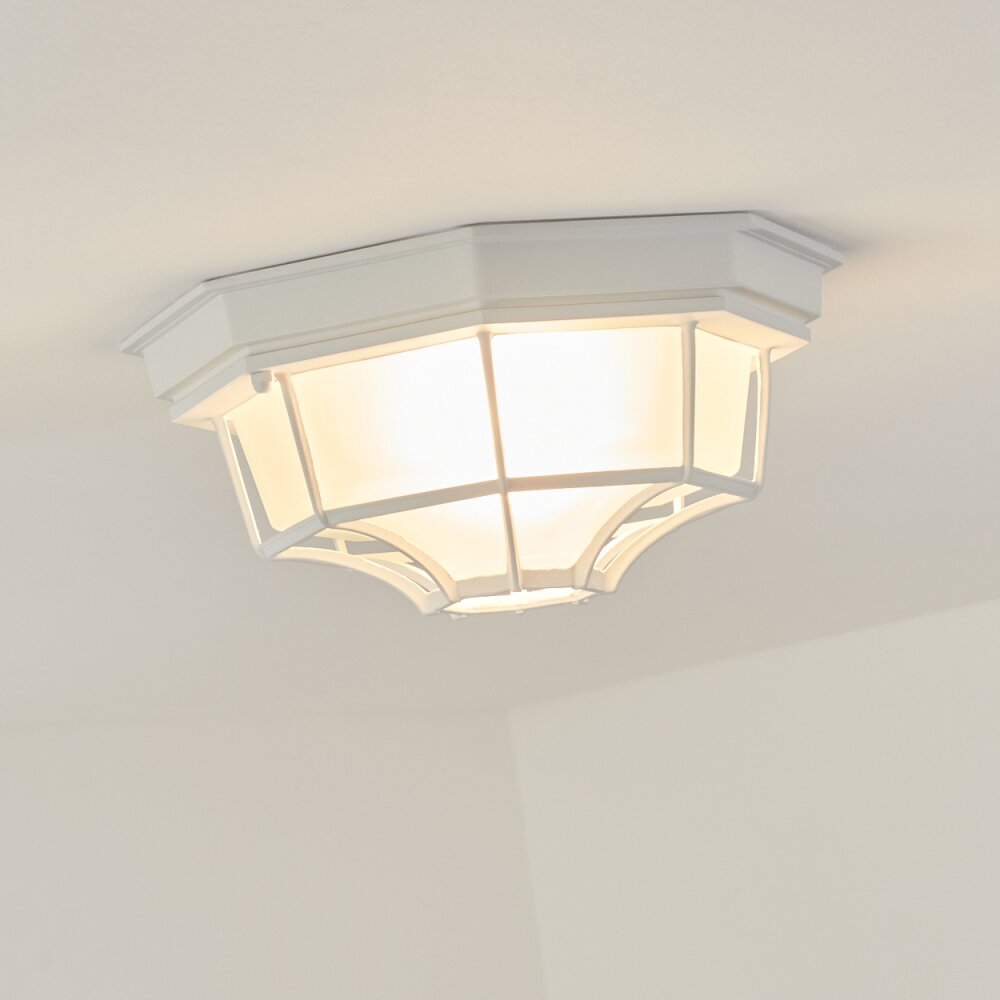 plafonnier extérieur  Ibacache Blanc, 1 lumière