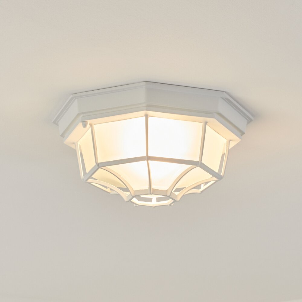 plafonnier extérieur  Ibacache Blanc, 1 lumière
