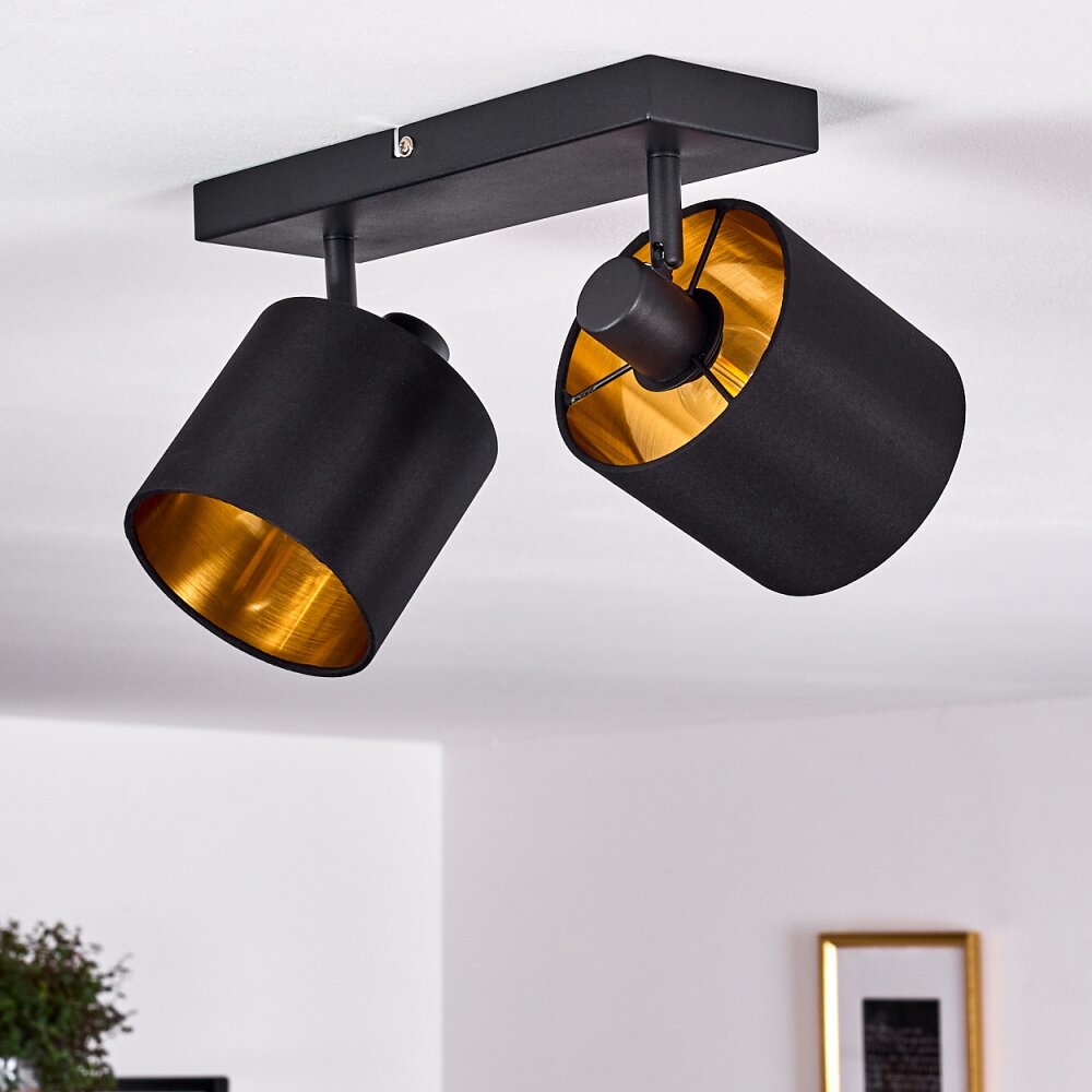Plafonnier Alsen Noir doré, 2 lumières