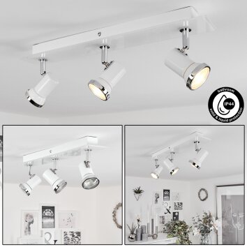 Plafonnier  Lanrigan LED Chrome, Blanc, 3 lumières