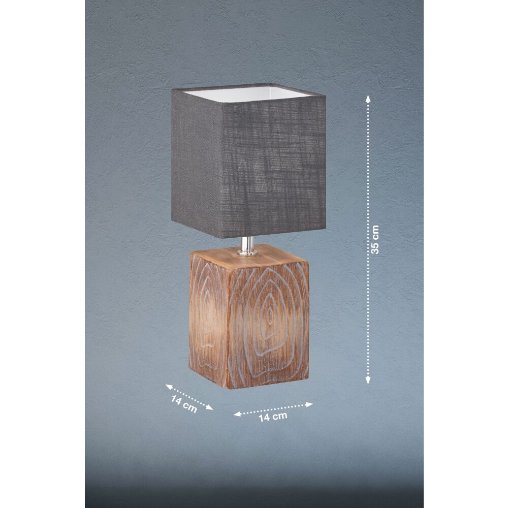 Lampe de table Fischer & Honsel Bronco Couleur bois, 1 lumière