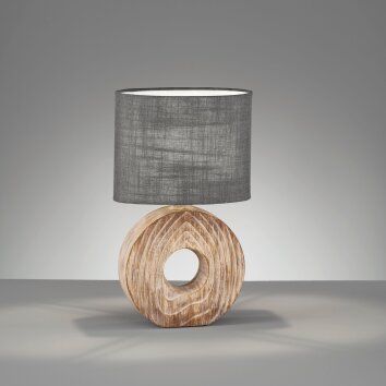 Lampe de table Fischer & Honsel Hanke Couleur bois, 1 lumière
